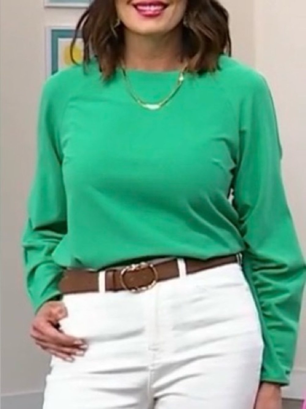 751G-Diane Gilman Crepe Knit Lantern Blouse
